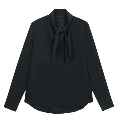 pusumede法式飘带气质通勤衬衫