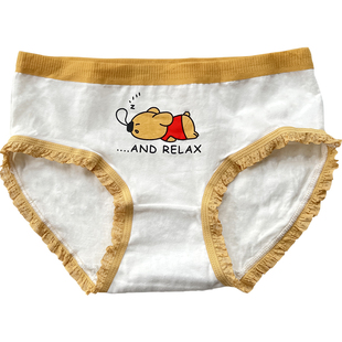 内裤女可爱动漫少女中腰印花三角裤青年透气日系卡通学生