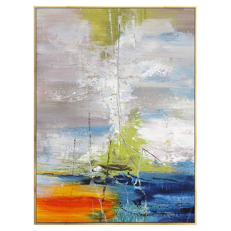 赵无极抽象无框画简约手绘装饰画