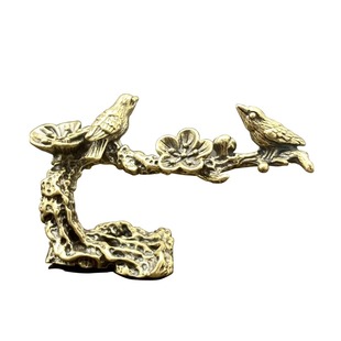 黄铜喜上眉梢小摆件香摆实心喜鹊登梅笔架笔搁笔托铜雕喜鹊枝头