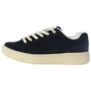 顽刻ollieskate面包鞋黑色翻毛皮拼接复古低帮男女国潮滑板鞋