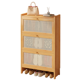 超薄款翻斗鞋柜家用门口入户靠墙鞋子收纳神器多层实木鞋架子新款