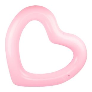 水上乐园设备厂家亮片透明爱心游泳圈 pvc心形成人充气泳圈浮圈