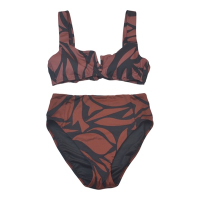 Sanc**深V印花比基尼带胸垫