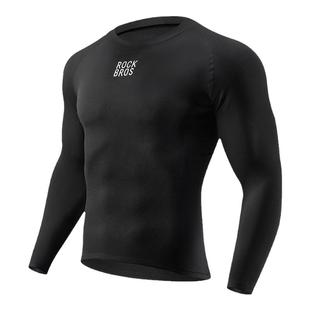 洛克兄弟秋冬保暖排汗衫长袖男款公路自行车骑行服女抓绒内搭上衣