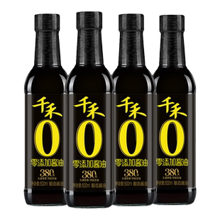 千禾380天头道特级酱油500mL瓶装零添加防腐剂酿造生抽调味品
