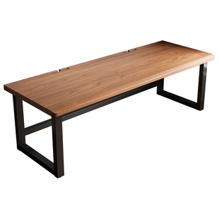 实木电竞桌家用台式桌电竞房办公桌长条工作台实木大板双人电脑桌