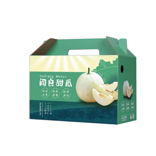 阎良甜瓜包装盒手提羊角蜜绿宝网纹瓜通用礼盒子创意水果包装定做