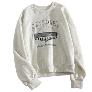 白灰色短款卫衣女春秋2025新款爆款高级感小个子时尚洋气套头上衣