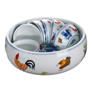 大号鸡缸杯仿古大明成化套装斗彩手绘薄胎品茗杯主人单杯功夫茶杯