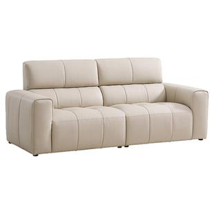 林氏家居2025新款小户型钢琴键真皮沙发客厅头层牛皮奶油风木业