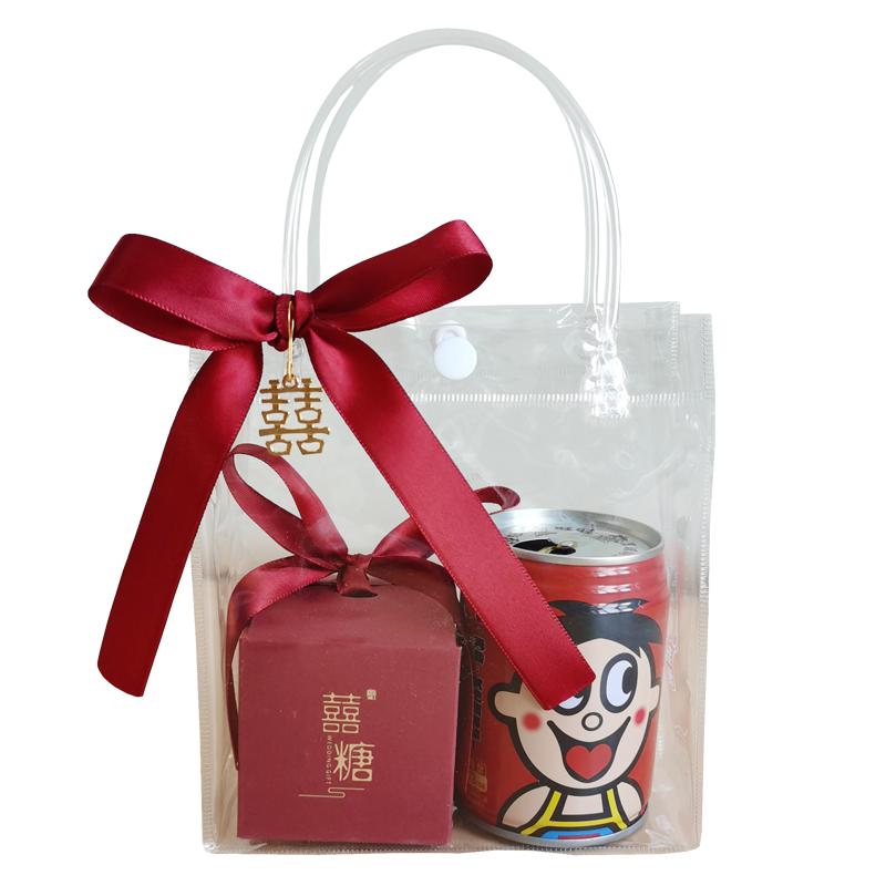 高级感透明礼品袋手提袋结婚喜糖盒礼物包装袋伴手礼订婚礼袋婚庆