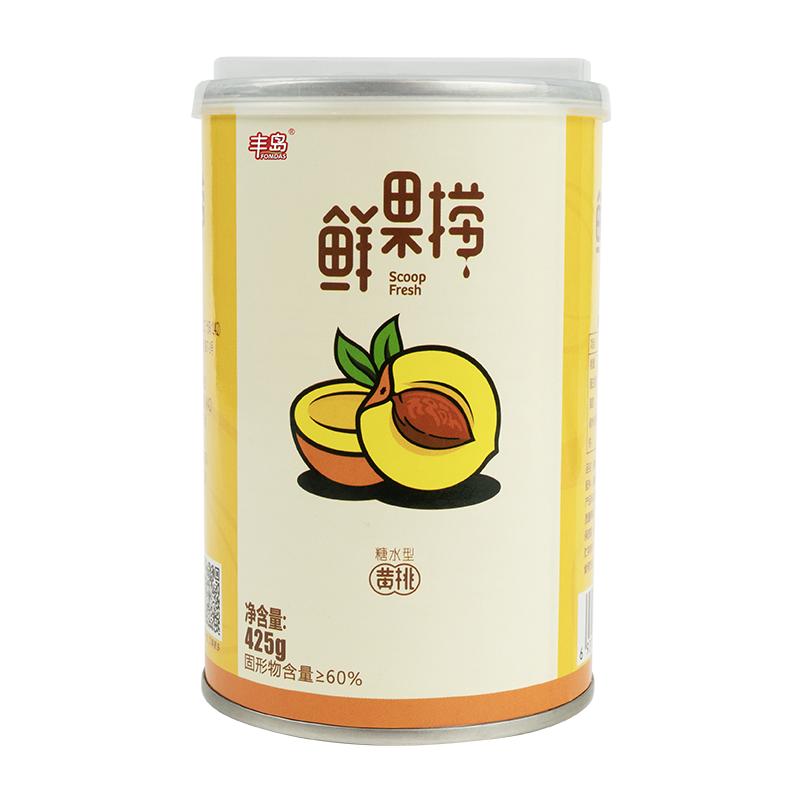丰岛鲜果捞 糖水黄桃罐头425g*6罐整箱 对开黄桃水果即食半桃罐头