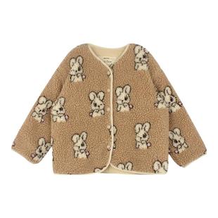 utouto大耳象女童小兔子羊羔绒外套2023冬季新款女宝宝可爱外套