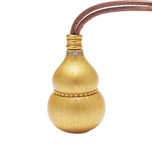 鎏金《闷声发财》葫芦吊坠黄铜钥匙扣挂件镂空雕花护身符创意礼品