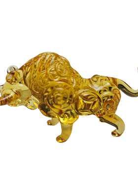 水晶牛摆件礼物工艺品酒柜装饰