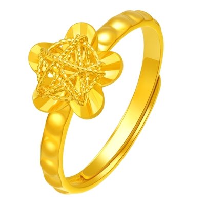 金至尊星河轨迹999足金黄金戒指