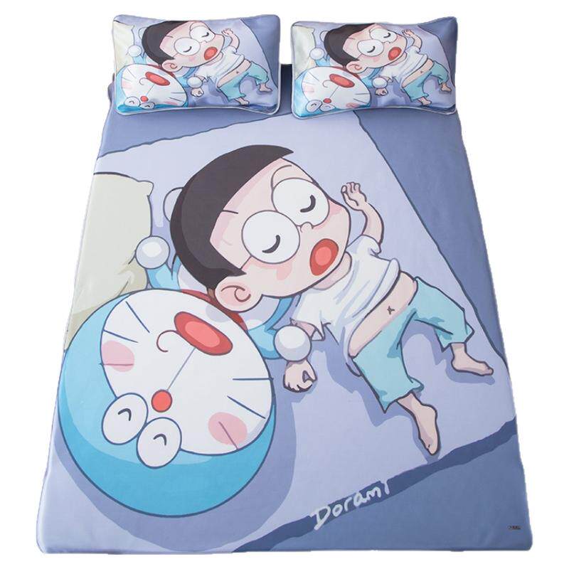 夏季卡通叮当猫儿童冰丝席三件套