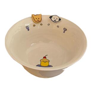 小狗礼物！可爱釉下彩ins陶瓷沙拉碗早餐碗汤面碗礼盒装送人礼物