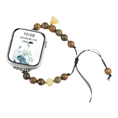 【绿檀间莲花福瓜】适用小米9pro手环8pro新中式串珠表带redmi红米watch4手表女生表链运动智能手链编织腕带