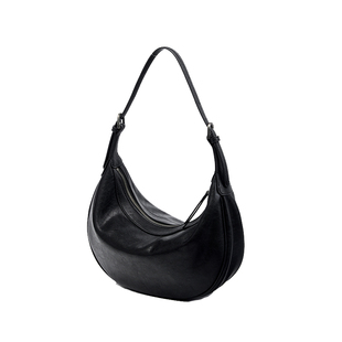 汉娜邓迪 裘真月牙包植鞣牛皮hobo单肩斜挎手提腋下包月弯包女包
