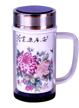 双层釉上彩杯子晶林陶瓷