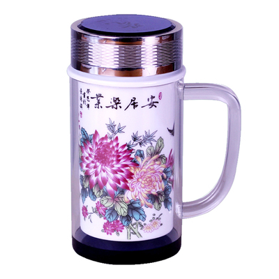 双层釉上彩杯子晶林陶瓷