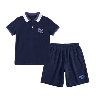 ELLEkids男童Polo短袖短裤套装