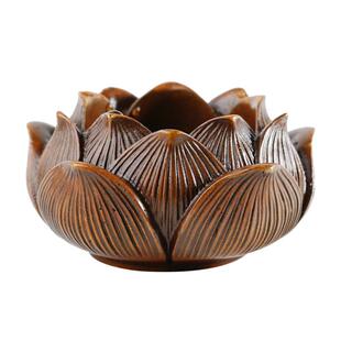 荣宝斋七宝莲花水盂水丞铜器摆件书法国画墨汁墨锭笔洗文房四宝精品礼品仿古铜器文房洗毛笔缸