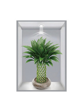 植物花卉3d效果盆栽贴画自粘墙贴