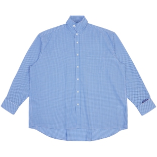 ADERERROR 23FW Artu 衬衫秋季新品立领宽松款细格纹长袖衬衣