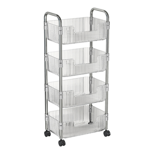 零食置物架家用可移动落地多层带轮小推车客厅卧室玩具储物收纳架