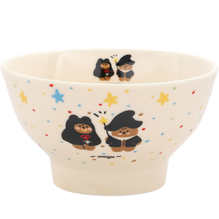 陶瓷五英寸饭碗家用好看漂亮吃饭的碗甜品碗可爱卡通高脚碗高颜值