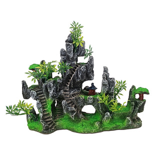 鱼缸造景摆件假山仿石头装饰景观石小鱼池水底摆件树脂造型风景石