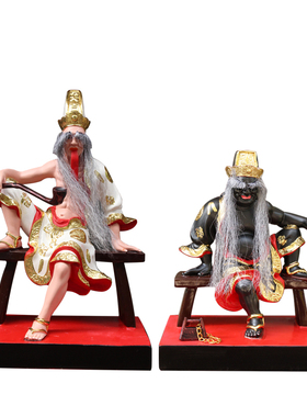 大二爷伯树脂摆件七爷八爷摆设谢范将军黑白无常摆件树脂摆件饰品
