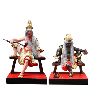 大二爷伯树脂摆件七爷八爷摆设谢范将军黑白无常摆件树脂摆件饰品