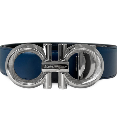 ferragamo扣饰蓝色可裁剪皮带