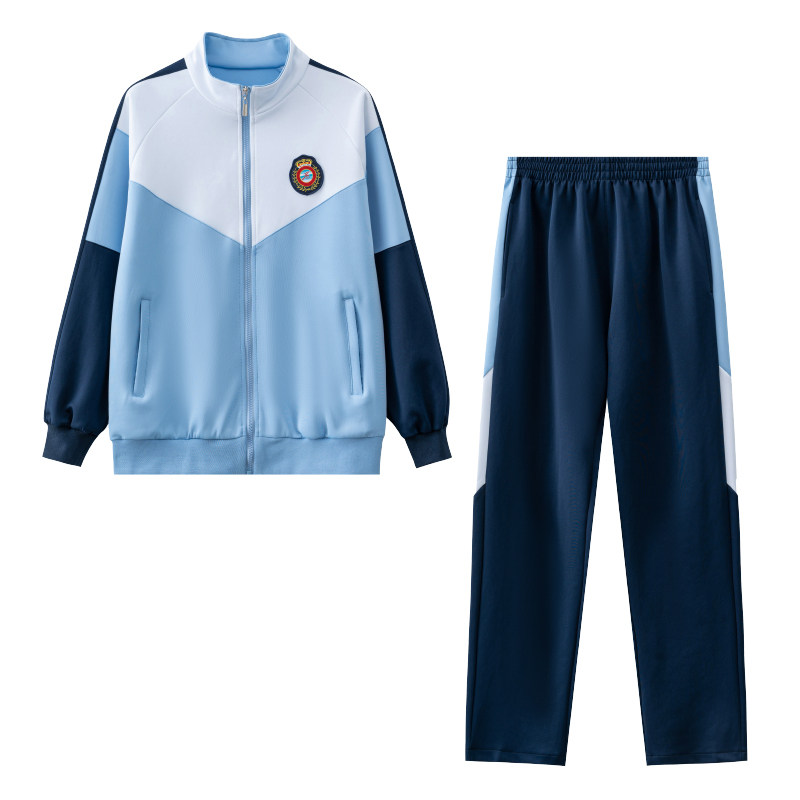 中学生春秋季校服套装高中生三件套初中学院风蓝白班服长袖运动服