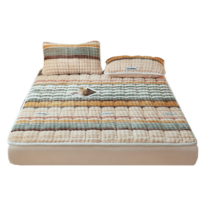 泡泡牛奶绒加厚夹棉毛毯床单