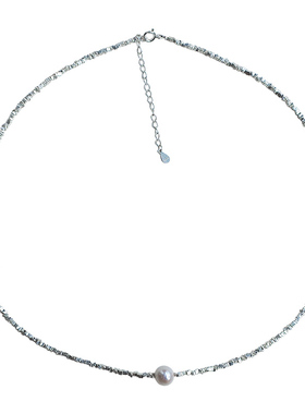 天然珍珠岁岁平安纯银项链