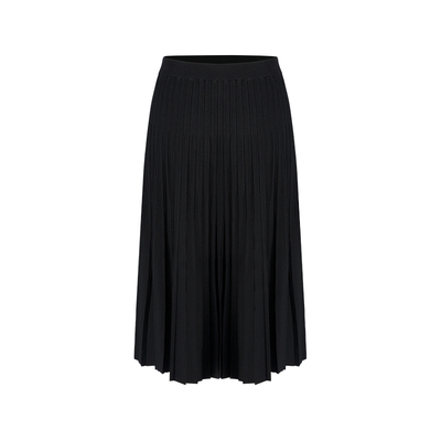 MARYLING黑色显瘦百褶针织半裙