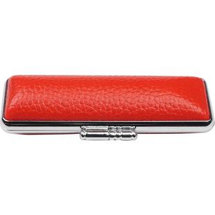 日式印章收纳盒子方便携式带PU皮质日本出国留学印章礼品圆章印盒