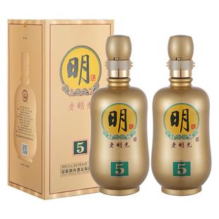 安徽老明光5绵柔浓香型酒固态法白酒42度450ml*2瓶送礼纯粮酒正品
