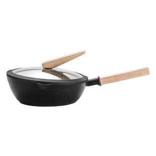 悦味元木炒锅不粘锅家用煎锅炒菜锅平底锅汤锅小奶锅燃气灶电磁炉