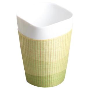 刘氏竹编竹丝扣瓷纯手工原创设计见山叠翠只此青绿马克杯随手杯礼