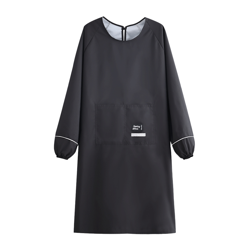 男士围裙加大加长长袖防水工作服大码家用做饭定制罩衣餐饮服务员