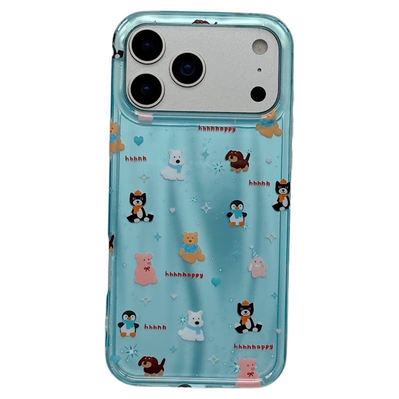 MoreRex 镭射可爱Jellycat西高地企鹅适用苹果18手机壳iphone17promax新款16pro带挂绳15防摔保护套14女款13