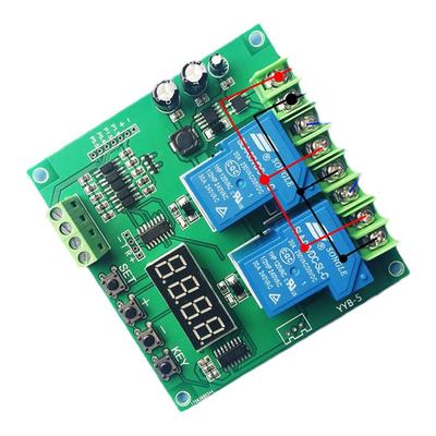 温度控制两/双路继电器开关模块 DS18B20 温控电机正反转 12/24 v