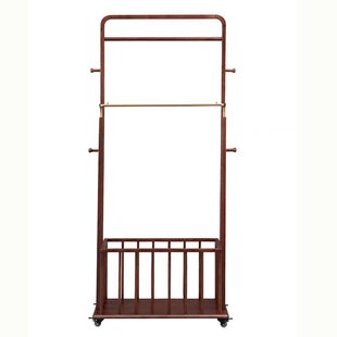 实木衣帽架卧室落地木衣架挂衣服架子可移动收纳置物架现代衣帽间