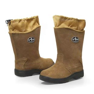 冬季羊毛牛皮作战靴防寒高筒男雪地靴工地油田冷库林场大头劳保鞋